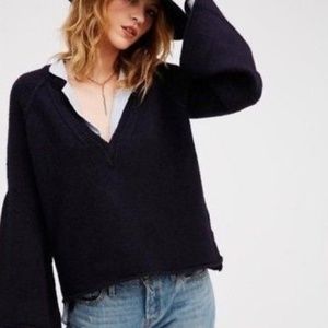 NEW $168 FREE PEOPLE Lovely Lines Bell Sweater